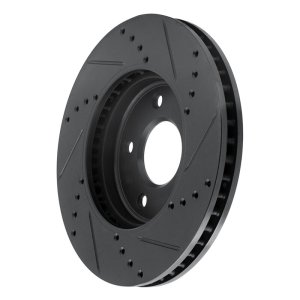 Chevrolet City Express Brake Rotor (1) - Front Left - R1 Concepts - Drilled & Slotted - Black - `11-`25